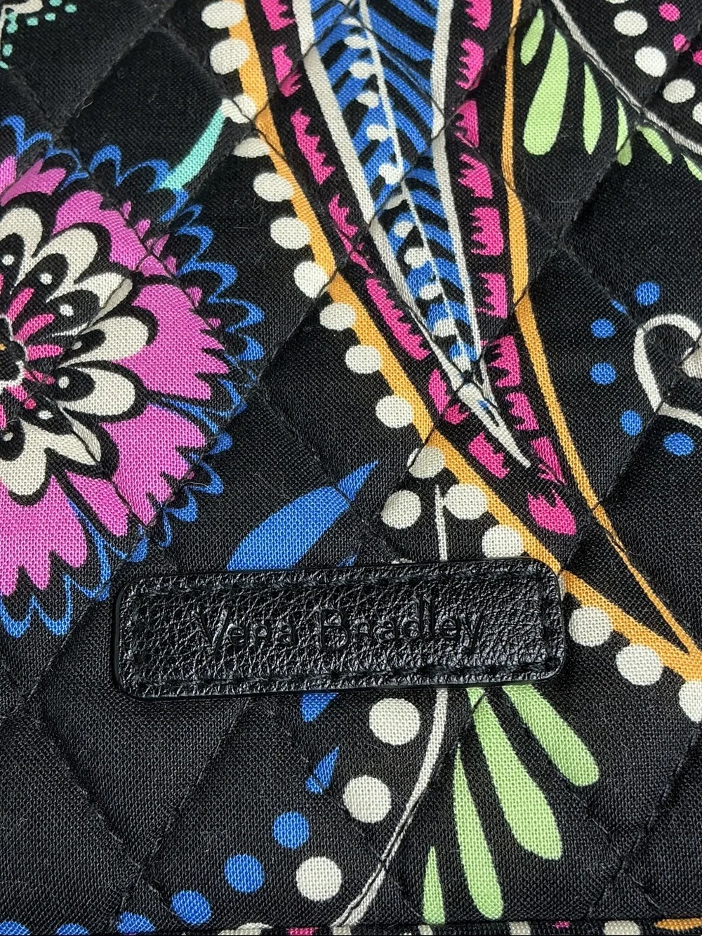 Vera Bradley Black Multicolor Paisley Quilted Laptop Sleeve Case